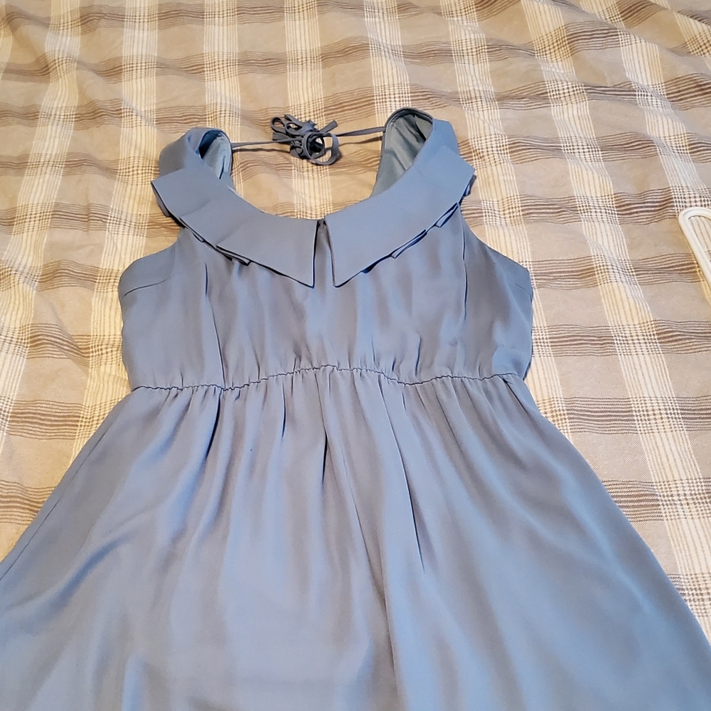 Peter pan collated blue dress